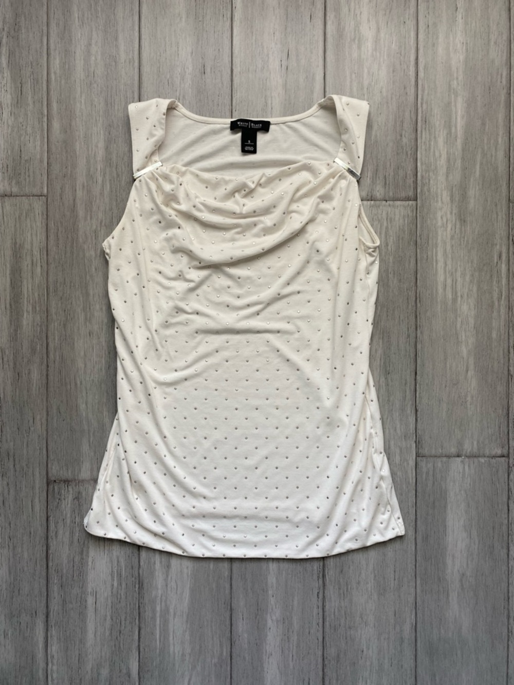 White House Black Market Womens Studded Drape Cowl Neck Tank Top